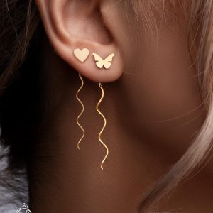 گوشواره بخیه ای مدل قلب
